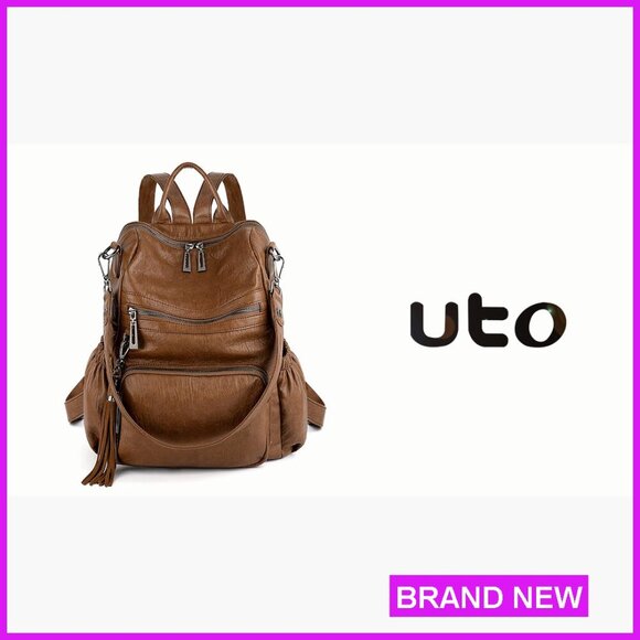 Vegan Leather Convertible Backpack Purse Fashion Designer Rucksack with Tassel main image 7